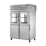 True STR2RPT-2HG/2HS-2G-HC - Pass-Thru Refrigerator, two-section, (2) glass & (2) solid half doors front & (2) glass doors rear
